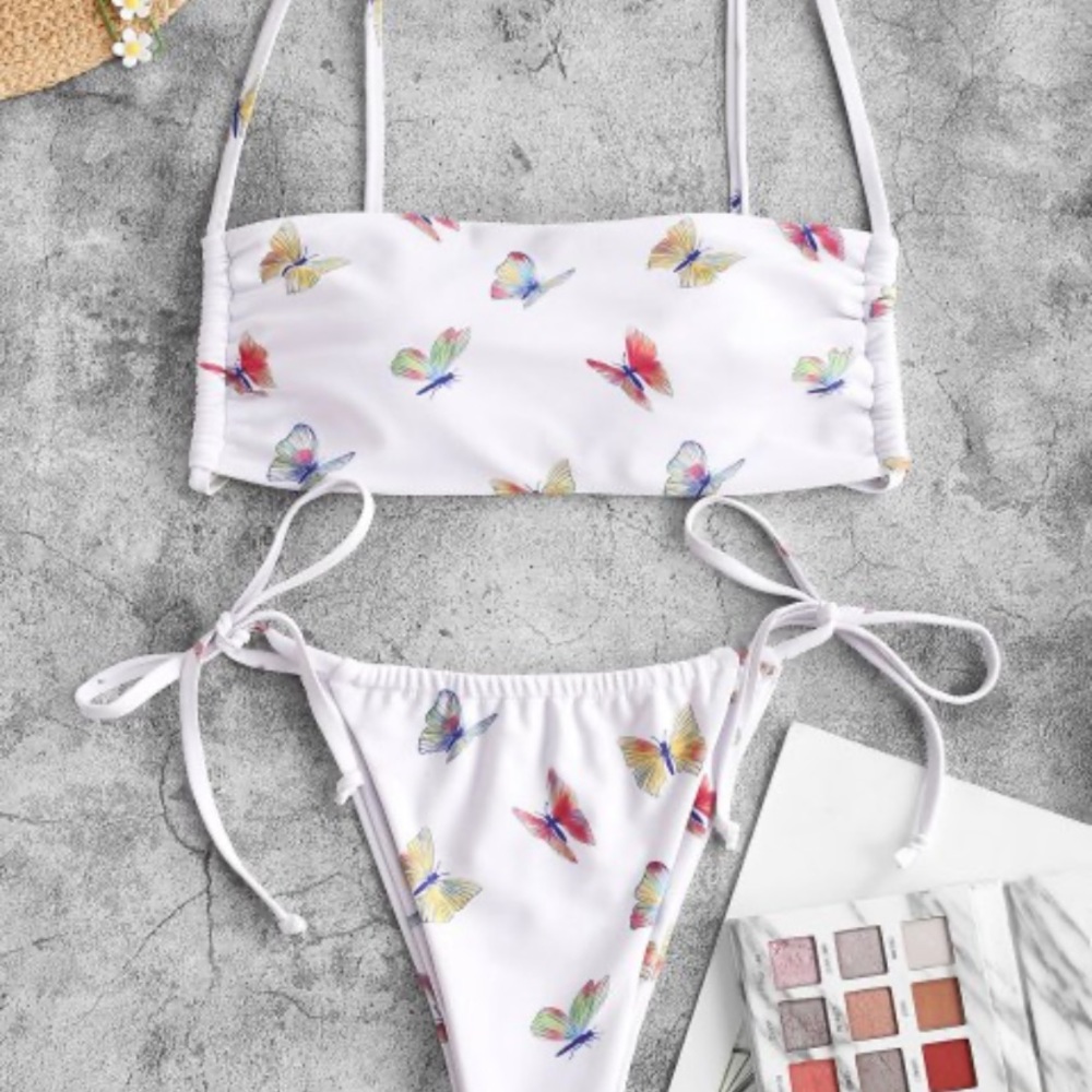 Zaful Butterfly Print String Bikini
